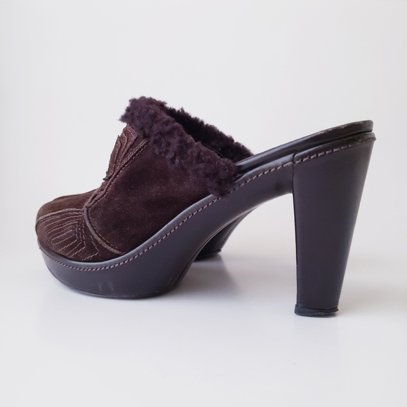 Vintage Coach Brown Suede Leather Mules - Picture 8 of 15
